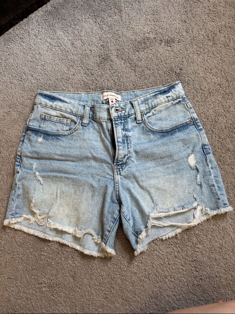 Lucky Brand Light Blue Distressed Denim Cutoff Shorts